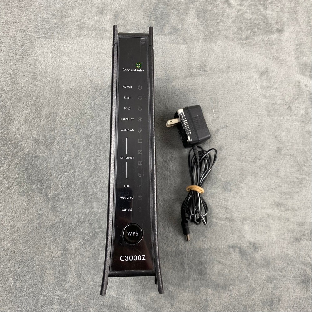 CenturyLink Modem Router Black Zyxel C3000Z Dual Band WiFi Gateway